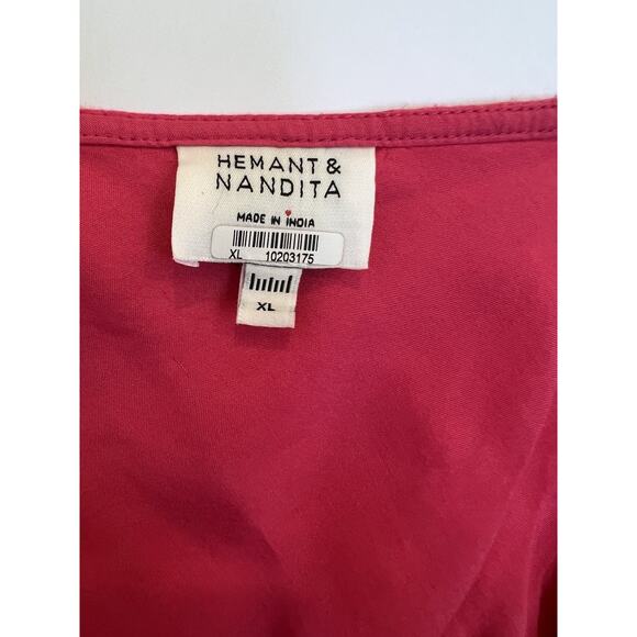 Revolve Hemant & Nandita Fusha Pink Indu Mini Dress, Floral NO Belt, Size XL - Picture 9 of 11